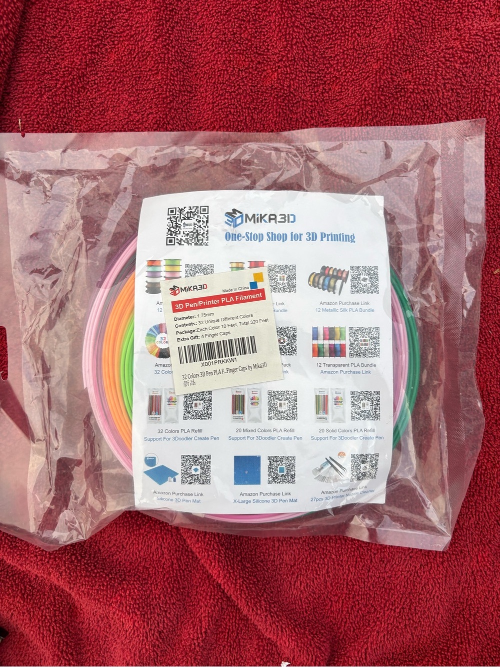 MIKA3D Multicolor PLA Filament Pack for 3D Printing - Assorted Colors